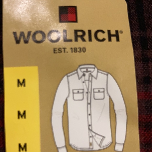 NWT Woolrich Ultimate Red & Black Flannel Men’s Button Down Size Medium - Picture 6 of 7